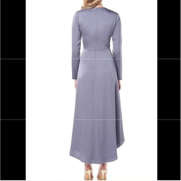 KAY UNGER Helena Hi-Lo Charmeuse Midi Dress - NEW WITH TAG - Picture 2 of 10